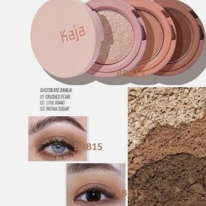 Kaja Beauty Bento Bouncy Shimmer Eyeshadow Trio in Chocolate Dahlia,NET 3 x 0.9G